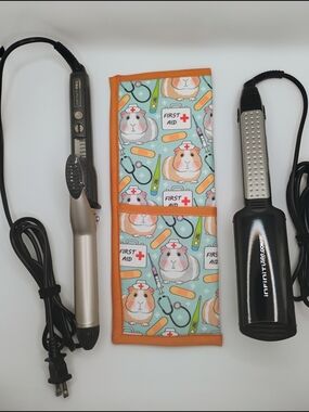 Guinea Pig  Pattern Heat Resistant Flat Iron or Curling Iron Travel Pouch